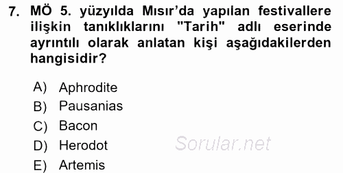 Turizm Sosyolojisi 2017 - 2018 Ara Sınavı 7.Soru