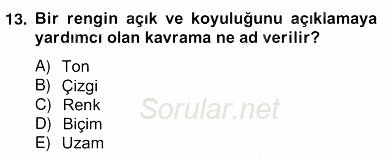 Görsel Sanatlar Eğitimi 2013 - 2014 Ara Sınavı 13.Soru