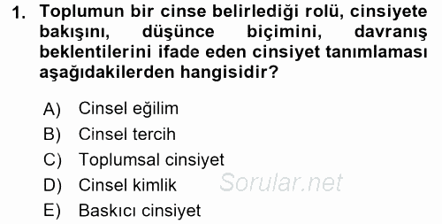 Aile Sağlığı 2017 - 2018 3 Ders Sınavı 1.Soru