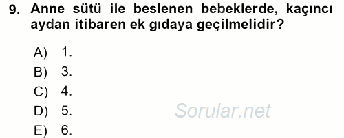 Aile Sağlığı 2017 - 2018 3 Ders Sınavı 9.Soru