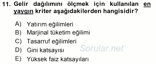 Gelişmekte Olan Ülkelerde Siyaset 2015 - 2016 Ara Sınavı 11.Soru