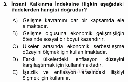 Gelişmekte Olan Ülkelerde Siyaset 2015 - 2016 Ara Sınavı 3.Soru