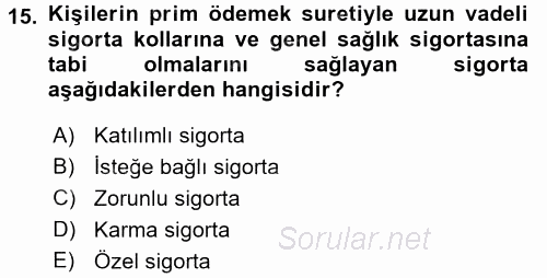 Ev Endüstrisi 2017 - 2018 Dönem Sonu Sınavı 15.Soru