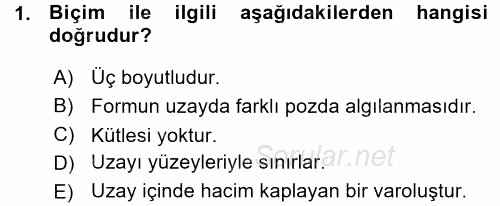 Bilgisayar Destekli Temel Tasarım 2015 - 2016 Ara Sınavı 1.Soru