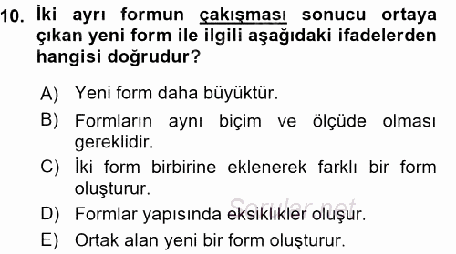 Bilgisayar Destekli Temel Tasarım 2015 - 2016 Ara Sınavı 10.Soru