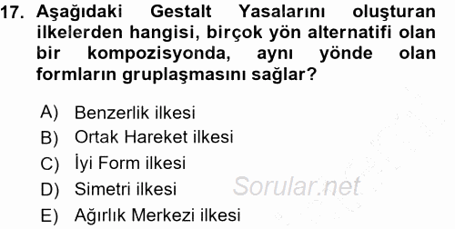 Bilgisayar Destekli Temel Tasarım 2015 - 2016 Ara Sınavı 17.Soru
