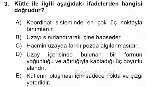 Bilgisayar Destekli Temel Tasarım 2015 - 2016 Ara Sınavı 3.Soru