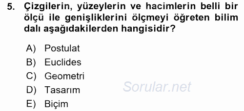 Bilgisayar Destekli Temel Tasarım 2015 - 2016 Ara Sınavı 5.Soru