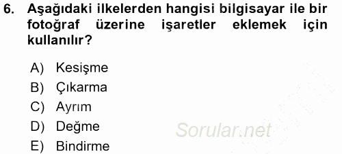 Bilgisayar Destekli Temel Tasarım 2015 - 2016 Ara Sınavı 6.Soru