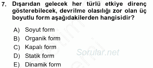 Bilgisayar Destekli Temel Tasarım 2015 - 2016 Ara Sınavı 7.Soru