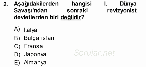 Uluslararası Politika 1 2014 - 2015 Ara Sınavı 2.Soru