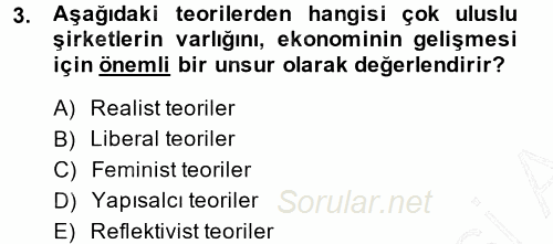 Uluslararası Politika 1 2014 - 2015 Ara Sınavı 3.Soru