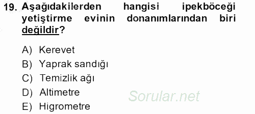 Hayvan Yetiştirme 2014 - 2015 Dönem Sonu Sınavı 19.Soru