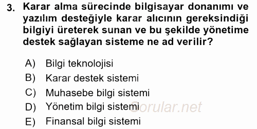 Muhasebe Yazılımları 2015 - 2016 Ara Sınavı 3.Soru