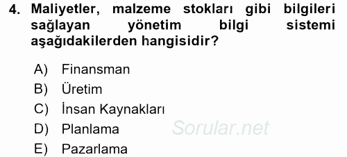 Muhasebe Yazılımları 2015 - 2016 Ara Sınavı 4.Soru
