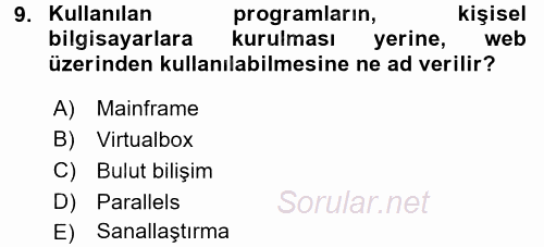 Muhasebe Yazılımları 2015 - 2016 Ara Sınavı 9.Soru
