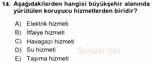 Kentleşme ve Konut Politikaları 2016 - 2017 Ara Sınavı 14.Soru