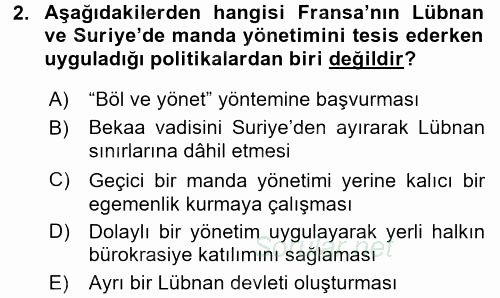 Orta Doğuda Siyaset 2015 - 2016 Ara Sınavı 2.Soru