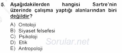 Çağdaş Felsefe 2 2012 - 2013 Dönem Sonu Sınavı 5.Soru