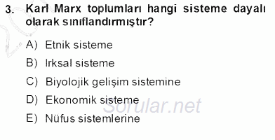 Yurttaşlık ve Çevre Bilgisi 2013 - 2014 Ara Sınavı 3.Soru