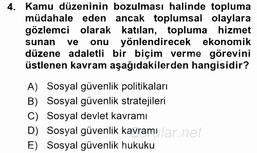 Hayat Sigortaları Ve Bireysel Emeklilik Sistemi 2015 - 2016 Ara Sınavı 4.Soru