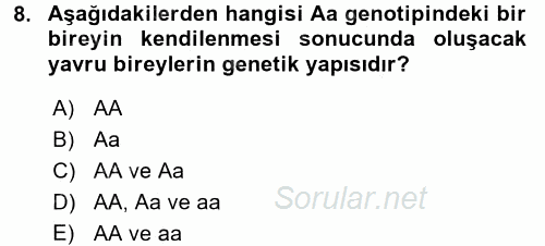 Tarla Bitkileri 1 2015 - 2016 Dönem Sonu Sınavı 8.Soru