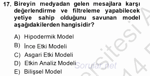 Diş Politika Analizi 2013 - 2014 Ara Sınavı 17.Soru