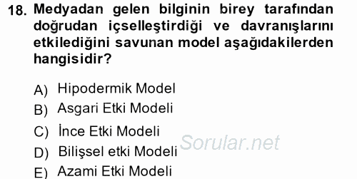 Diş Politika Analizi 2013 - 2014 Ara Sınavı 18.Soru