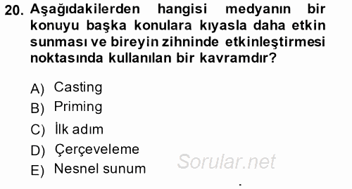 Diş Politika Analizi 2013 - 2014 Ara Sınavı 20.Soru