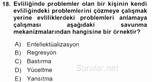 Davranış Bilimleri 2 2017 - 2018 Dönem Sonu Sınavı 18.Soru