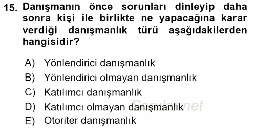 Performans ve Kariyer Yönetimi 2016 - 2017 Ara Sınavı 15.Soru