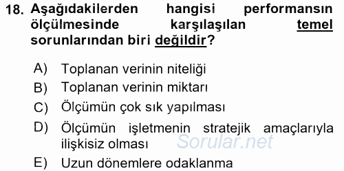 Performans ve Kariyer Yönetimi 2016 - 2017 Ara Sınavı 18.Soru