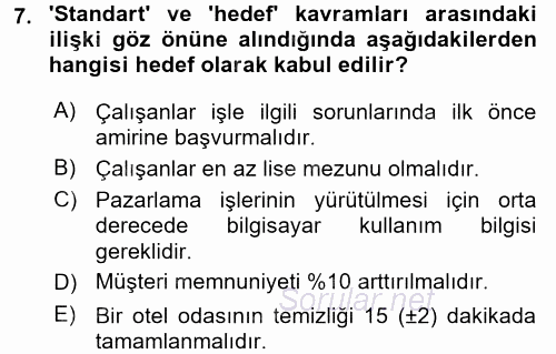 Performans ve Kariyer Yönetimi 2016 - 2017 Ara Sınavı 7.Soru