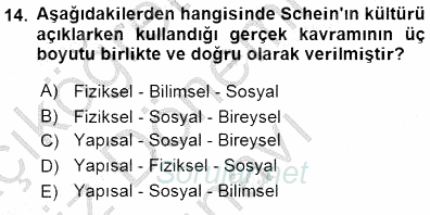 Eğitim Sosyolojisi 2015 - 2016 Dönem Sonu Sınavı 14.Soru