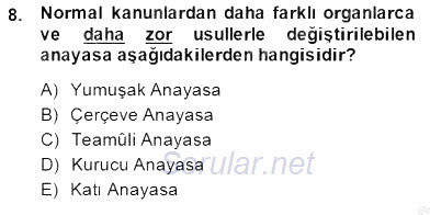 Veteriner Hizmetleri Mevzuatı ve Etik 2014 - 2015 Ara Sınavı 8.Soru