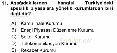 Türkiye´nin Toplumsal Yapısı 2016 - 2017 Dönem Sonu Sınavı 11.Soru