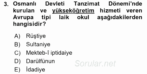 Türkiye´nin Toplumsal Yapısı 2016 - 2017 Dönem Sonu Sınavı 3.Soru