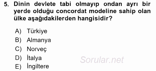 Türkiye´nin Toplumsal Yapısı 2016 - 2017 Dönem Sonu Sınavı 5.Soru