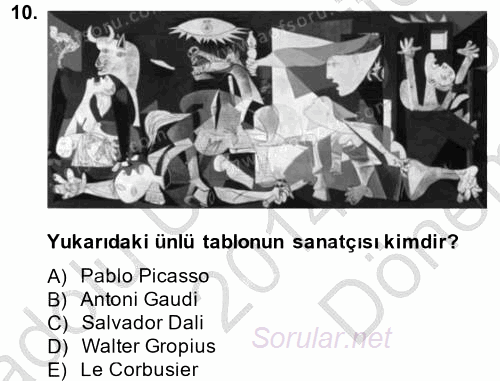 Görsel Kültür 2014 - 2015 Dönem Sonu Sınavı 10.Soru