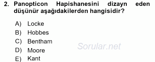 Suç Önleme Modelleri 2016 - 2017 Dönem Sonu Sınavı 2.Soru