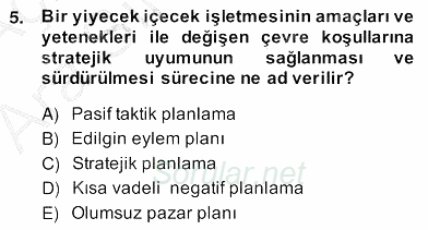 Turizm Pazarlaması 2013 - 2014 Ara Sınavı 5.Soru