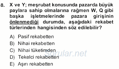 Turizm Pazarlaması 2013 - 2014 Ara Sınavı 8.Soru