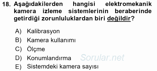 Radyo ve Televizyon Stüdyoları 2016 - 2017 Dönem Sonu Sınavı 18.Soru