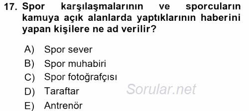 Haber Türleri 2015 - 2016 Dönem Sonu Sınavı 17.Soru