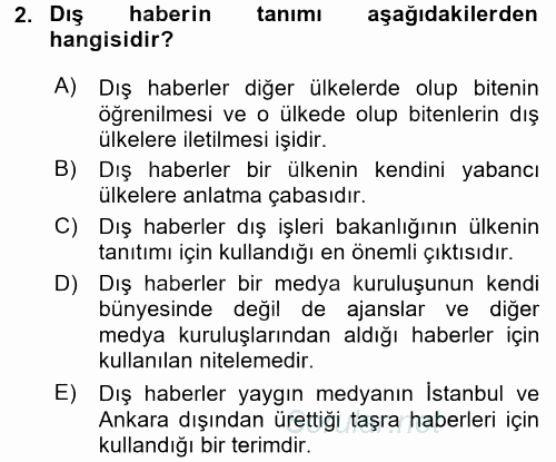 Haber Türleri 2015 - 2016 Dönem Sonu Sınavı 2.Soru