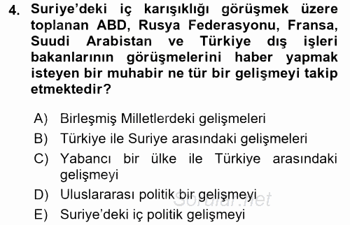 Haber Türleri 2015 - 2016 Dönem Sonu Sınavı 4.Soru