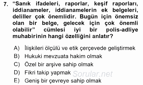 Haber Türleri 2015 - 2016 Dönem Sonu Sınavı 7.Soru