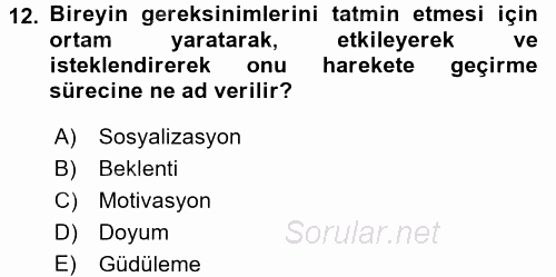 Halkla İlişkiler Ve İletişim 2017 - 2018 3 Ders Sınavı 12.Soru