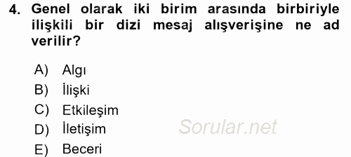 Halkla İlişkiler Ve İletişim 2017 - 2018 3 Ders Sınavı 4.Soru