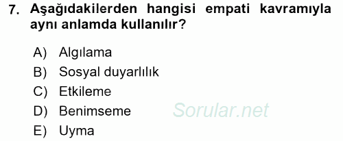 Halkla İlişkiler Ve İletişim 2017 - 2018 3 Ders Sınavı 7.Soru